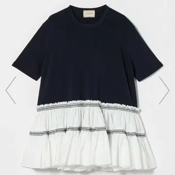자수 티어드 콤비 숏 슬리브 니트 UNITEDARROWS