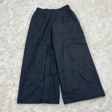 KUM KYOKU 와이드 팬츠 차콜 그레이 센터 프레스 안감 있음