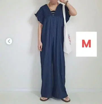 시마무라 lax dan tia 데님 셔링 살로펫 M 사이즈