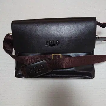 POLO VIDENG 다크 브라운 숄더백 천연 가죽