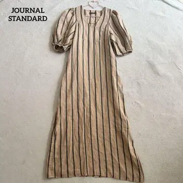 저널 스탠다드 도비 스트라이프 원피스 네이비 린넨 혼방 36 S