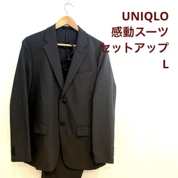 새상품급 UNIQLO 감동 자켓 수트 셋업 울라이크 다크 그레이