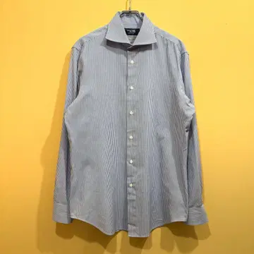 가마쿠라 셔츠 PALPA 이지케어 긴팔 셔츠 스트라이프 와이드 칼라