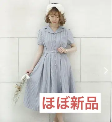 프론트 버튼 레트로 오픈 카라 원피스 Fi.n.t 핀트