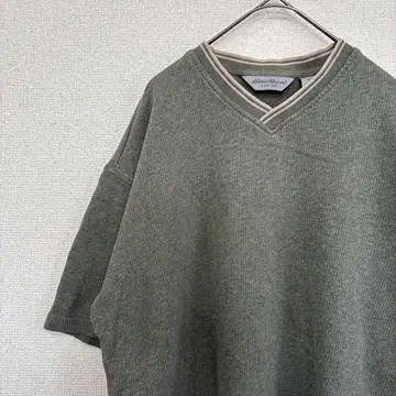 에디 바우어 티셔츠 V넥 두꺼운 원단 미국 빈티지 의류 M 2269