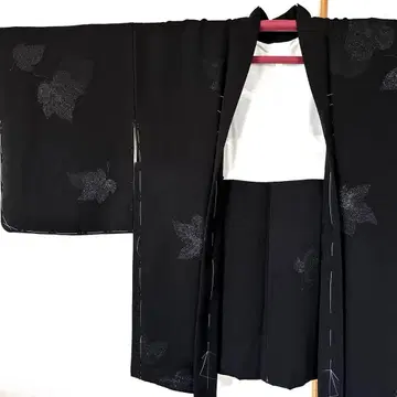 하오리 초목 삼도염 순수 실크 희광직 시침실 부착