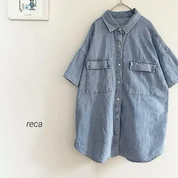 reca 반팔 데님 셔츠 3733