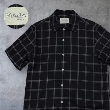 EDIFICE Belesto 오픈 카라 숏 슬리브 셔츠 46