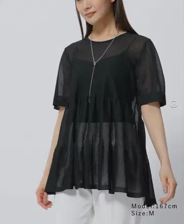 시어 티어드 반팔 상의 M 사이즈