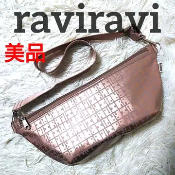 새상품급 raviravi 숄더 백 파우치 하프문 베이지