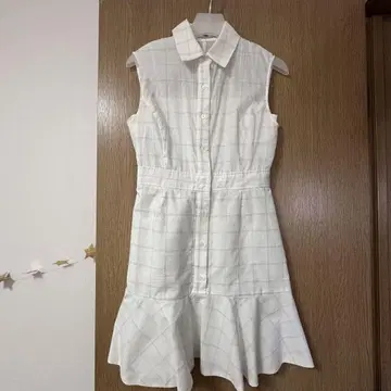 sheller 체크 셔츠 원피스 white 프리사이즈