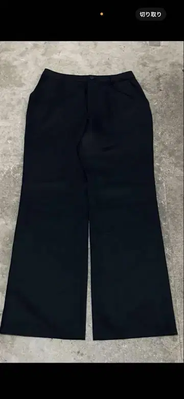 00s vintage wide flare slacks black mode