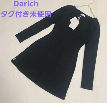 택 포함 미사용 Darich 실루엣 컷 원피스 블랙