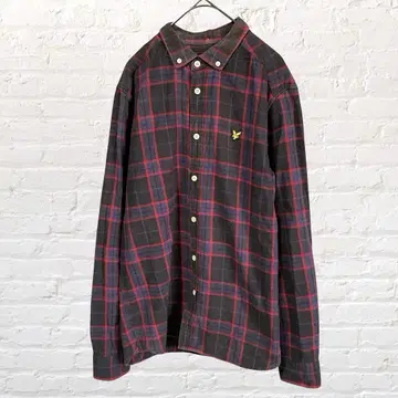 라일 앤 스캇 체크 셔츠 프론트 오픈 티셔츠 멀티 컬러 M 자수