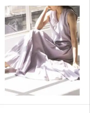 MARIHA 연보라색 슬리브리스 롱 원피스