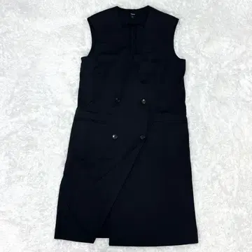 [ 띠어리 ] 롱베스트 노카라 더블 CLEAR SUTING SEAM VT