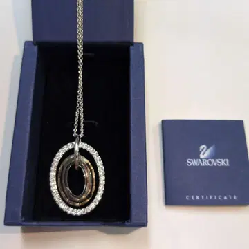 Swarovski 실버 오벌 펜던트 목걸이