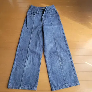 kicuri Double Belt Wide Denim 데님 XS 사이즈