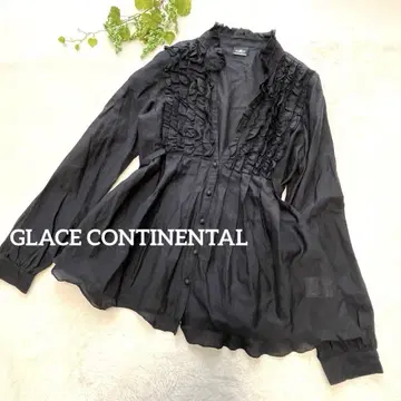 GLACE CONTINENTAL 그레이스 콘티넨탈 블라우스 프릴 블랙