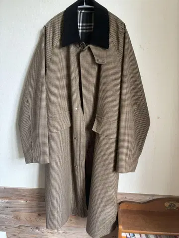 UNITED ARROWS 브라운 체크 스텐카라 코트