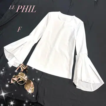 LE PHIL / 플레어 슬리브 화이트 상의 티셔츠 FREE