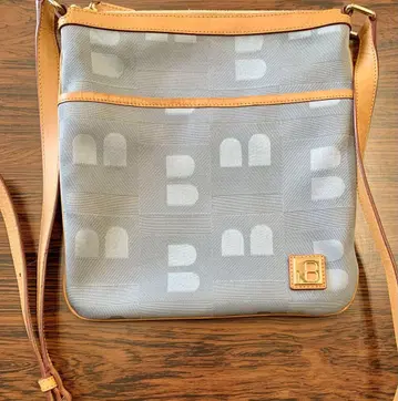 BALLY Baggina GWIL B 로고 캔버스 x 가죽 블루