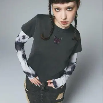 X-girl BUTTERFLY PIGMENT DYED S/S