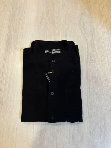 컨디션 최상 MUJI 남성용 긴팔 셔츠 블랙 M 스탠다드 칼라 택 포함