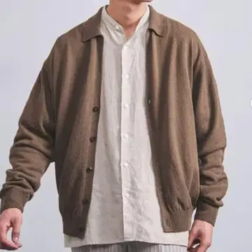 미사용급 2025년 모델 현행 실크 100% 가디건 브라운 3