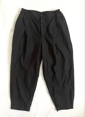 HAVERSACK 하버색 린넨 턱 팬츠 블랙 크롭 0