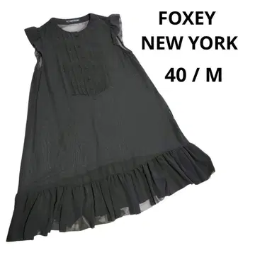 FOXEY NEW YORK 시스루 롱 블라우스 튜닉 원피스