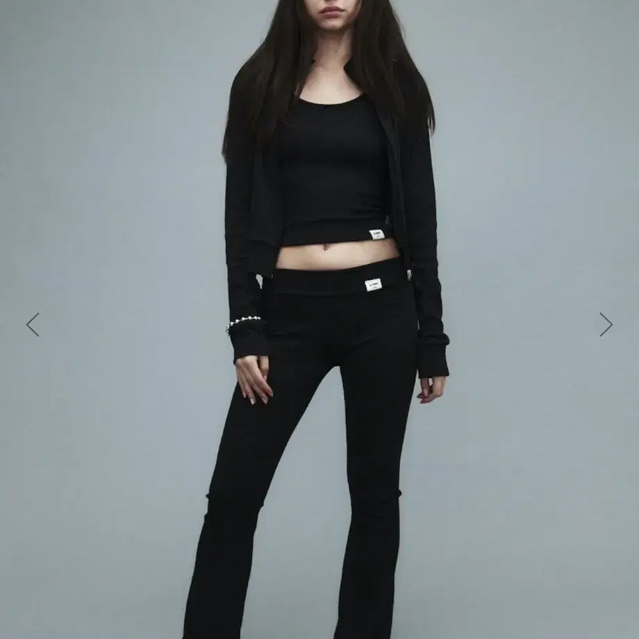 パンツ GLOWNY G CLASSIC RIB FLARE PANTS BLACK GY23CLBPT004BK GLOWNY | 글로니 Glowny G CLASSIC RIB FLARE PANTS (BLACK) #글