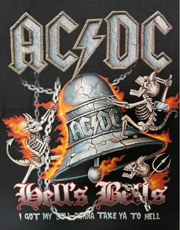 택 포함 미사용 새상품 AC/DC HELLS BELLS 티셔츠 L 사이즈