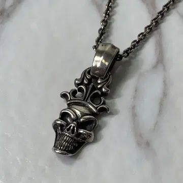 Bill Wall Leather 목걸이 크라운 스컬 실버925