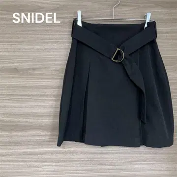 SNIDEL [0] 블랙 미니 스커트 플리츠 스커트 벨트 포함