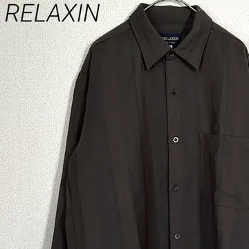 RELAXIN 셔츠 긴팔 스트라이프 가슴 포켓 심플 울 100%