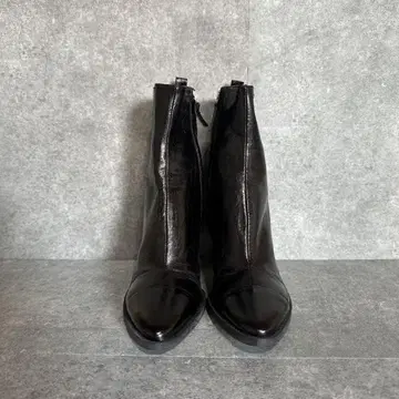 ZARA 블랙 가죽 스틸레토 부티 25cm