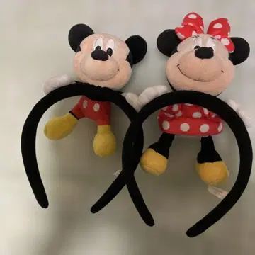 미키 미니 봉제인형 머리띠 2개 세트