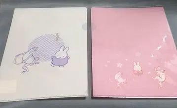 캐릭터 굿즈 A4 클리어 파일 2종 세트 미피 &amp; 조수희화 핑크
