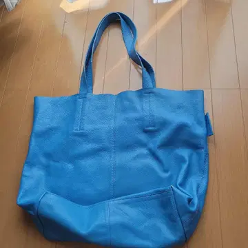 Marimekko 가죽 토트백 블루