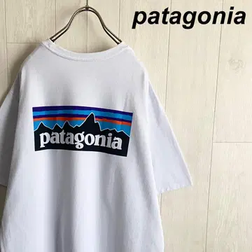 patagonia 파타고니아 박스 로고 반팔 티셔츠 화이트 M