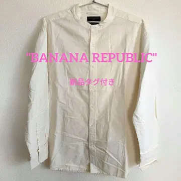 BANANA REPUBLIC 린넨 블렌드 밴드 칼라 셔츠 L 사이즈