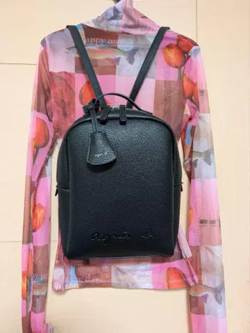 agnis b. 블랙 가죽 백팩