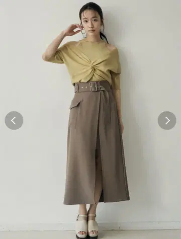 MURUA 와이드 벨트 랩스커트 S