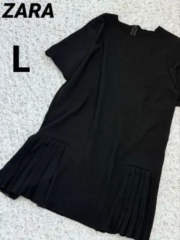 ZARA 밑단 플리츠 반팔 블라우스 상의 L 사이즈 터키산