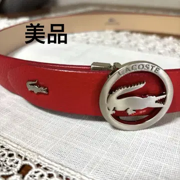 [미품] LACOSTE 라코스테 서클 백 벨트 여성용 레드