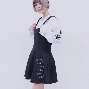 3연 오버롤 스커트