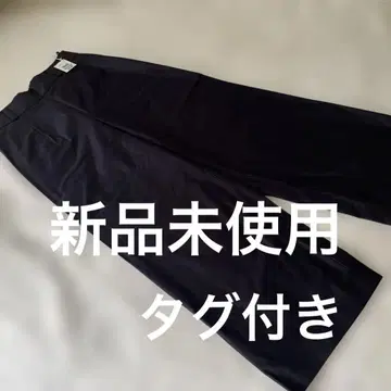 미사용 새상품 월드 네이비색 와이드 팬츠 롱 기장