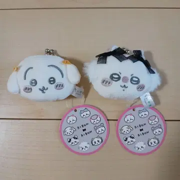 [택 포함 새상품] 치이카와 미니 동전 지갑 리본 토끼 & 모몽가 세트