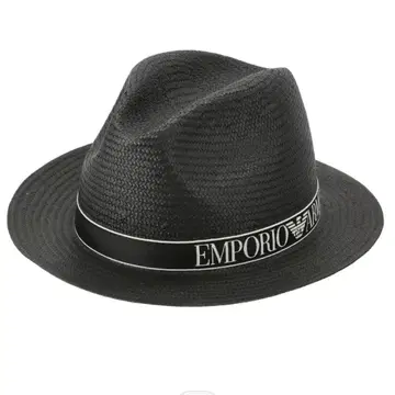 EMPORIO ARMANI 블랙 페도라 햇